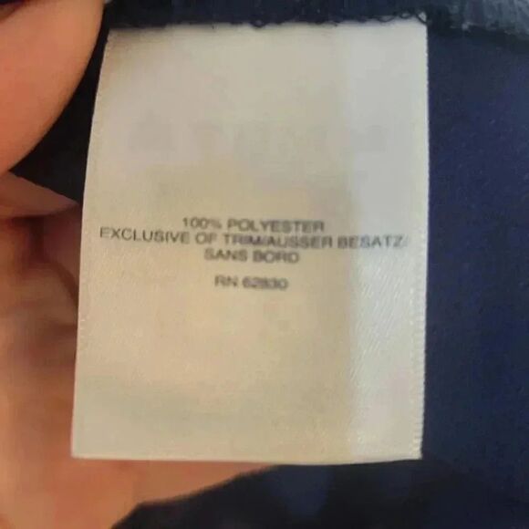 Lands' End Women's Navy Poly Georgette w White Embroidery Tunic Cover Up - Picture 10 of 11